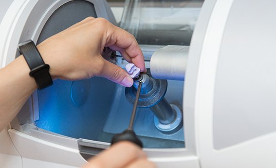 A dentist making a CEREC crown