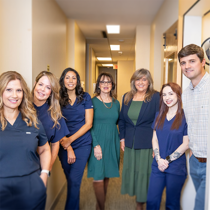 Cary dentist and dental team gathered outside